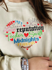Valentine's Day Hearts Album Embroidered Unisex Sweatshirt Hoodie