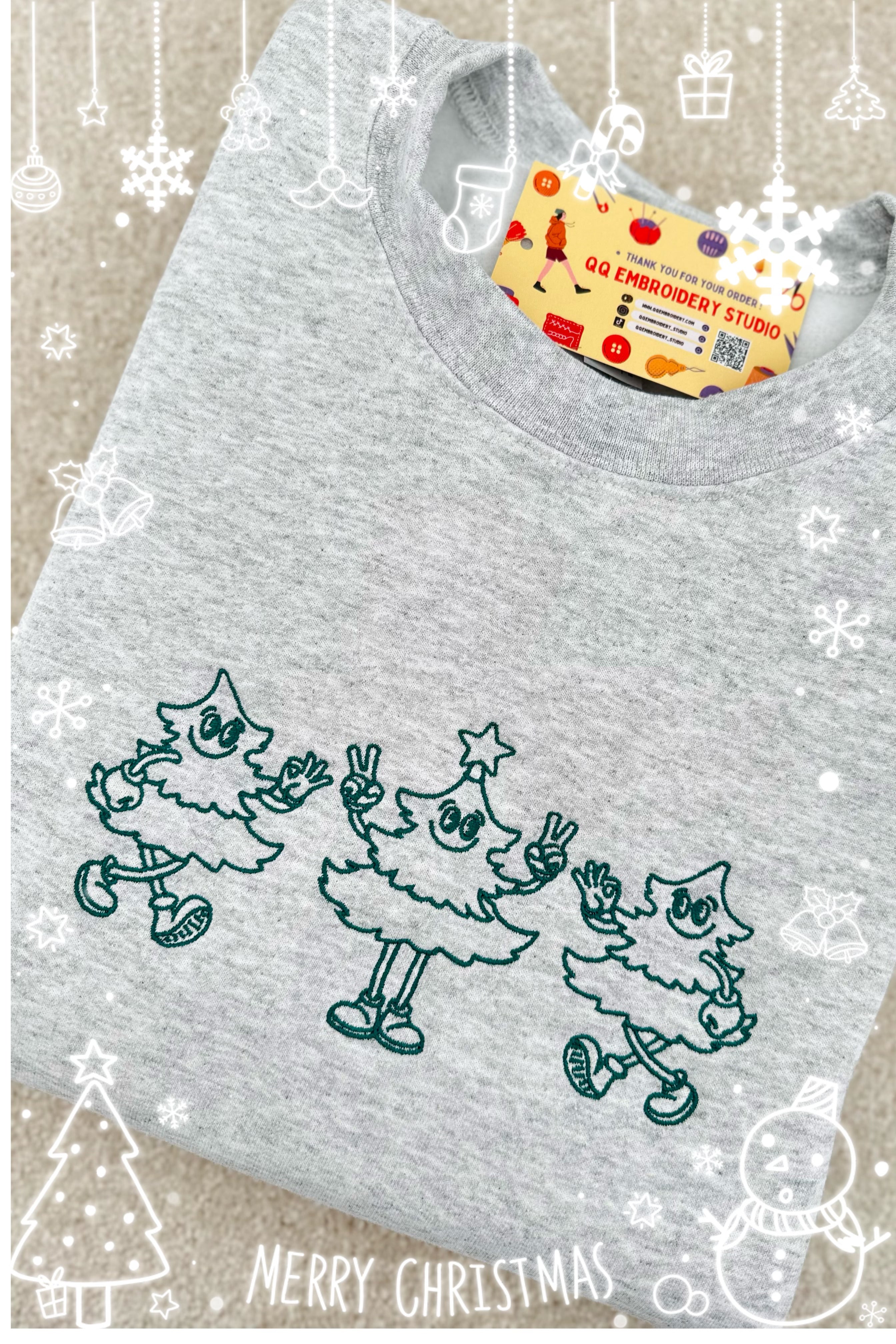 Christmas Tree Cute Embroidered Sweatshirt